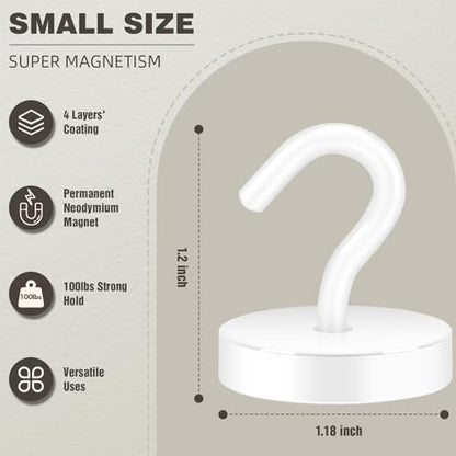Magnetic Hooks Steel Tube Design for Cruise (White / 100lb Magnetic Hooks)