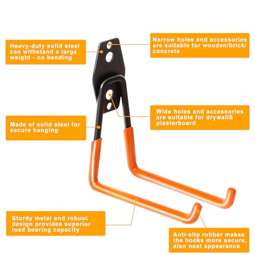 Heavy Duty Wall Hook for Tool (5.1 Inch)