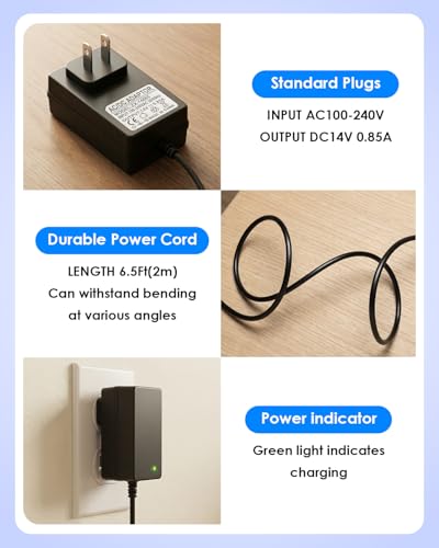 14V Replacement Charger Adapter for Halo Bolt Car Jump Starter Compatible with 57720
