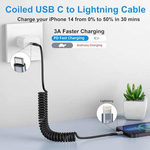 USB C to Lightning Cable [3FT+6FT] (3FT+6FT / Usb C to Lightning / Black)