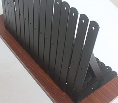 40 Pack L11 x H 8" Black Heavy Duty Shelf Brackets with Screws Metal Shelf Brackets Shelf Support Angle Brackets for Shelves L Brackets Heavy Duty Floating Shelf (40 Pack-Black / 11''x8'')