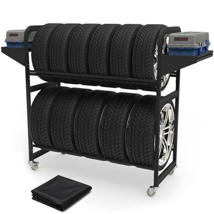 Tire Storage Rack 57" x 55.1" x 20" w (57" x 55.1" x 20" / Modern)