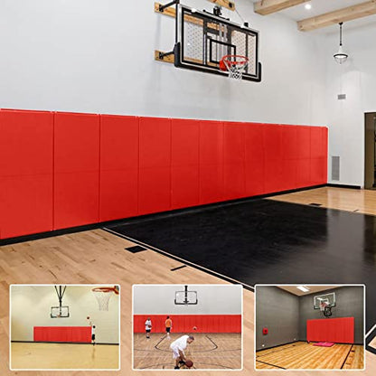 4 Pack Wall Protection Pads 2" Thick Foam Wall Padding (60" x 20" x 2" / 4 PACK / RED)