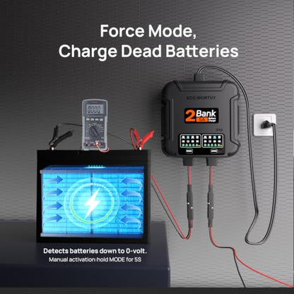 2 Bank Marine Battery Charger 5X2