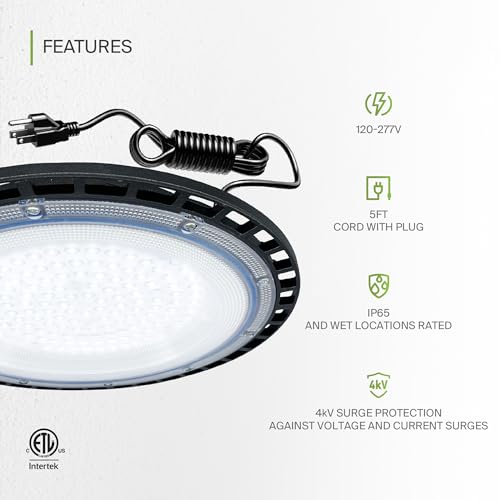 100W LED Low Bay Lighting (Black)