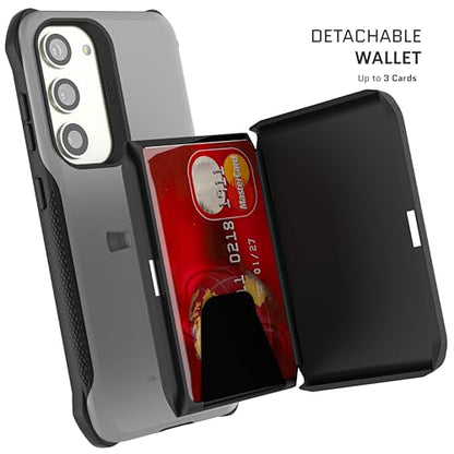 EXEC Wallet Galaxy S23 Case with Detachable Magnetic Credit Card Holder Supports Wireless Charging Premium Shockproof Protective Phone Cover Designed for 2023 Samsung Galaxy S23 (Galaxy S23 / Gray)