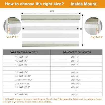 Cordless Zebra Blinds for Windows Free (31"w X 72"h / Cream)