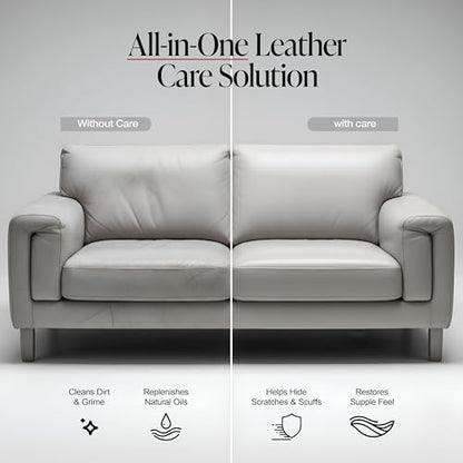 3-in-1 Leather Cleaner & Conditioner (22 oz) - Restores Natural Oils, Removes Stains and Hides Scuffs (22 Fl Oz (Pack of 1))