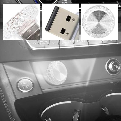 4PCS USB LED Car Interior Atmosphere Lamp (White)