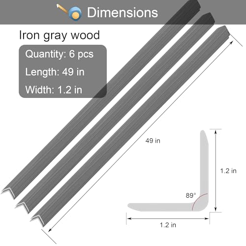 6 Pcs 49" Wall Corner Protector Trim (6pcs * Gray)