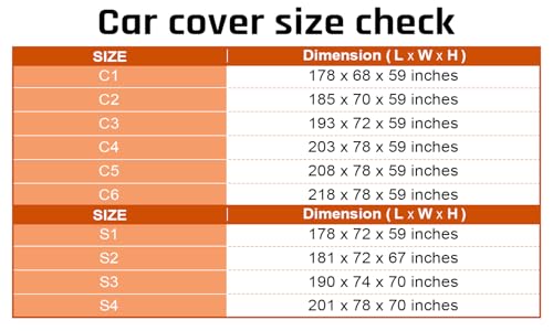 SUV Car Cover Waterproof All Weather Protection with Silver Stripe Design (2-S3 Fit SUV Length 182-190 inch)