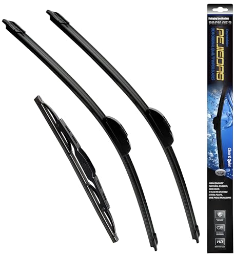 3 Wipers Front Wiper + Rear Wiper Blades for Dodge Grand Caravan 2008 ((26″+20″+16″) Front + Rear)