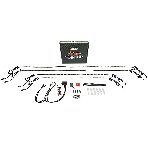 4pc Blue Slimline LED Car Flexible Underglow Lighting Kit