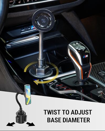 MagicMount™ SMSCUP Magnetic Cup Holder Phone Mount with Adjustable Gooseneck and Magnet Head (Cup Holder / 1 Pack / Black)