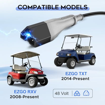15 AMP Golf Cart Charger for 48 Volt EZGO RXV & TXT (Red)