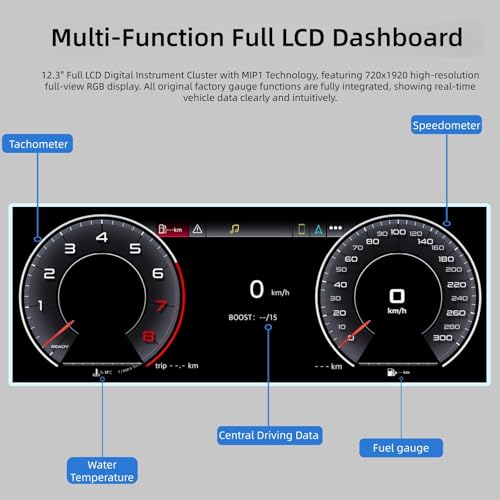 12.3” Digital Instrument Cluster for Audi A4 2013