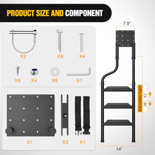 Universal Foldable Pickup Truck Tailgate Ladder (Round Pipe Foldable Truck Tailgate Ladder)