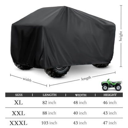ATV Cover 210D Oxford Fabric Protection Against Water (88'' / Black)