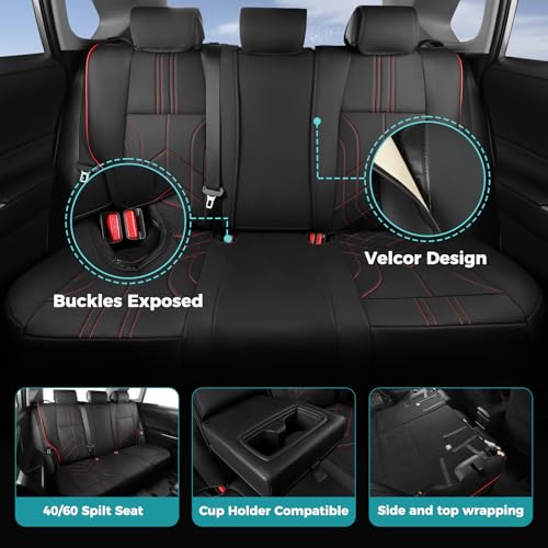 for Toyota RAV4 Seat Covers 2013 2014 2015 2016 2017 2018 RAV 4 XLE SE Limited Platinum Adventure (BlackRed / 2013-2018 Limited/XLE/SE/Platinum/Adventure)