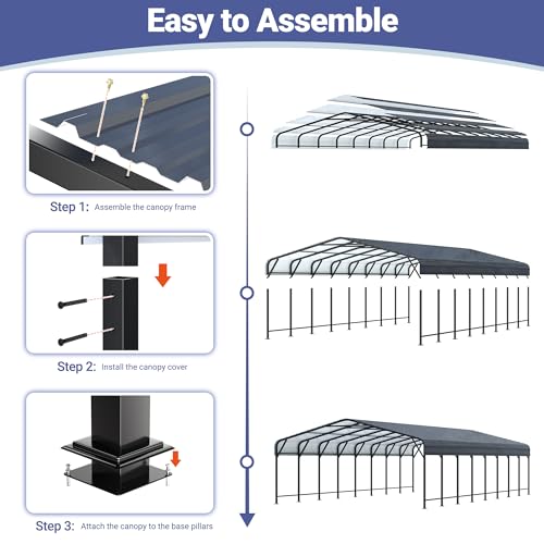 20x40 FT Heavy Duty Metal Carport Canopy (20x40 FT)