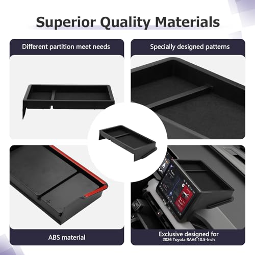 2026 RAV 4 Dashboard Storage Tray Compatible with 2026 Toyota RAV 4 Accessories Behind Screen Organizer 2026 RAV4 LE
