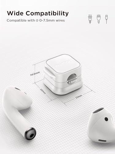 12 Pack Magnetic Cable Clips (White 12-Pack)