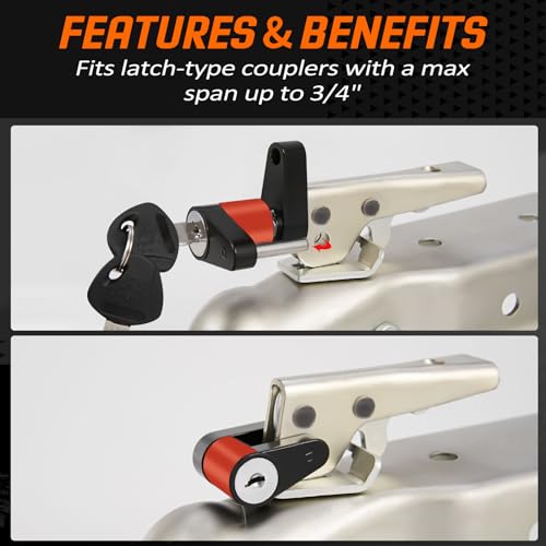 Keyed Alike Trailer Coupler Lock 1 (2pack)