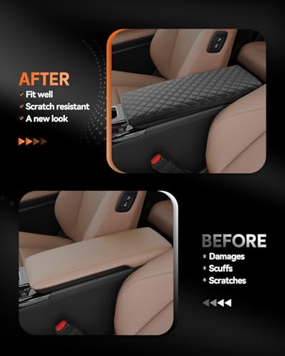 for 2025 2026 Toyota Camry Center Console Cover Armrest Box Cover for Camry (Toyota Camry 2025+ Thickened Black Leather Square)