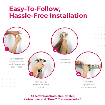 Broom Holder Wall Mount (1 Pack / Beige)