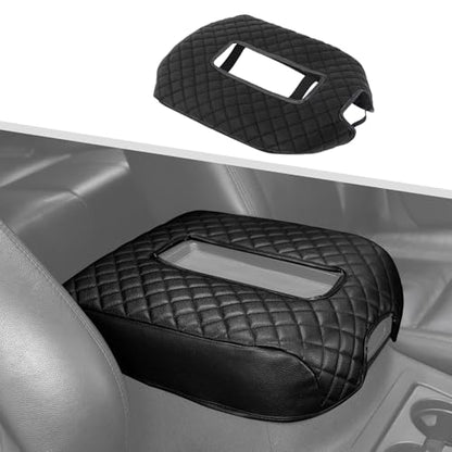 Car Center Console Cover Pad Fit for Chevy Silverado (Black)