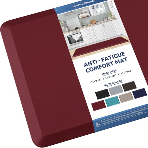 Kitchen Mat Cushioned Anti Fatigue Rug Standing and Comfort Floor Mats (Red / 60"L x 17.3"W x 0.5"Th)