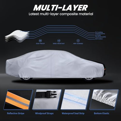Multi Layer Car Cover Custom Fit for Pontiac Firebird (W.Custom Fit Honda Odyssey / White Car Cover)