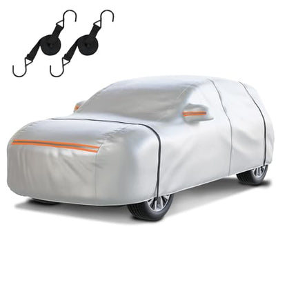 Heavy Duty SUV Car Cover Waterproof All Weather for Automobiles (Silver / Fit SUV-Length (Up To 189"))