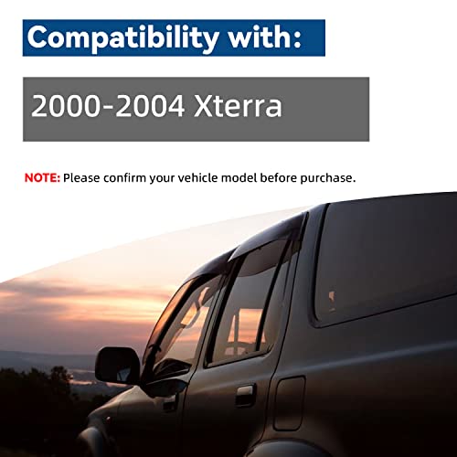 4pcs Window Visors Rain Guards for 2000 (for 2000-2004 Nissan Xterra)