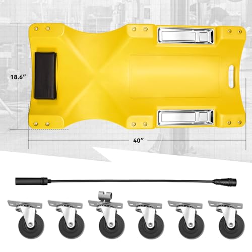 40 in Low Profile Car Rolling Mechanic Creeper (Yellow / 40" L (w/LED Light))