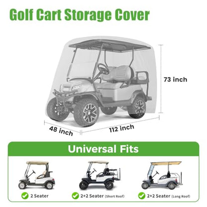 4 Passenger Golf Cart Cover for Yamaha EZGO Club Car (Silver)