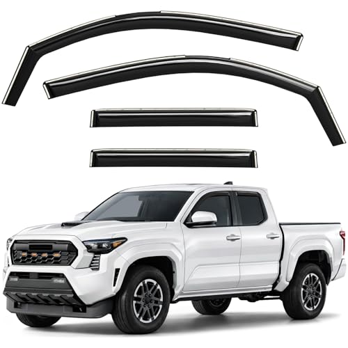 Window Deflectors Smoke Tinted in (For Tacoma 24-26 Double Cab)