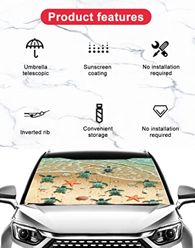 Ocean Sea Turtle Umbrella Sunshade for Car (One Size / Ocean Sea Turtle)