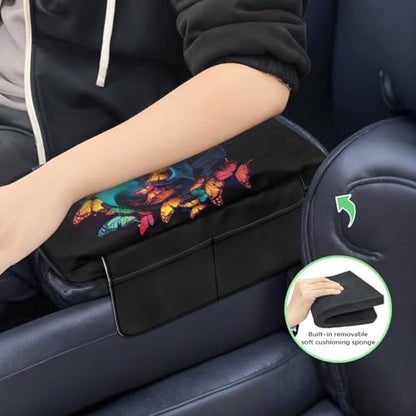 Skull Butterfly Car Center Console Pad Non (Skull Butterfly)