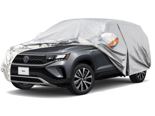 6 Layers Waterproof SUV Car Cover for VW Volkswagen Taos 2021 (LM-Silver / 92. Custom Fit Volkswagen Taos)
