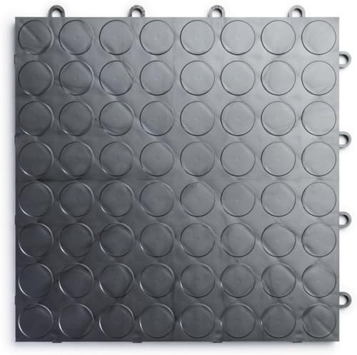 SnapLock RaceDeck CircleTrac 12"x12" Garage Tiles (12 Pack / Graphite)
