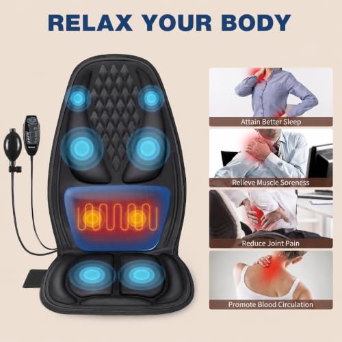 Vibration Massage Seat Cushion with Heat (Black)