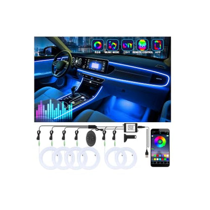 6 in 1 Car Led Strip Lights with App Control