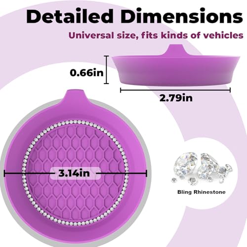 4 PCS Car Cup Coasters (Purple*4PCS / With Diamonds)