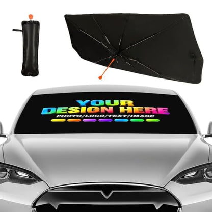 Custom Windshield Sun Shade Umbrella Foldable Personalized Sunshade (Custom 1)