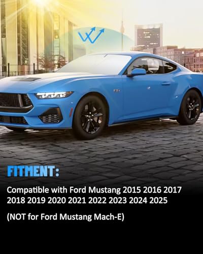Windshield Sun Shade Compatible with Ford Mustang 2015 (for Ford Mustang 2015-2023)
