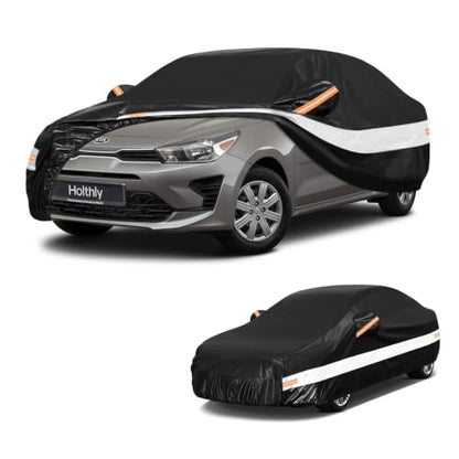 10 Layers Sedan Car Cover Custom Fit for Kia Rio (Black Gray / Custom Fit for Kia Rio)