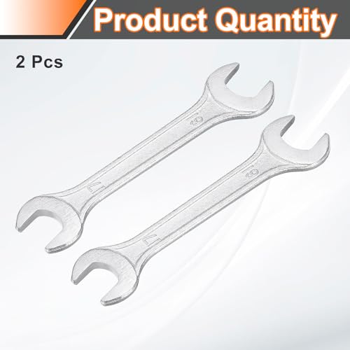 2pcs Double Open End Wrench 17mm x 19mm Metric 15 Degree Offset Angle Small Flat Head Wrench Galvanizing Open Ended Spanner for Automotive Repair Furniture Assembly (17mm x 19mm)
