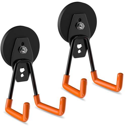 Magnetic Hooks Heavy Duty Magnetic Tool Holder Utility Neodymium Magnet Hooks for Hanging Coat (Orange_L_Hooks)