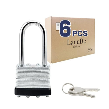 Laminated Keyed Alike Padlock 6 Pack 1.6 (6 pack Black)